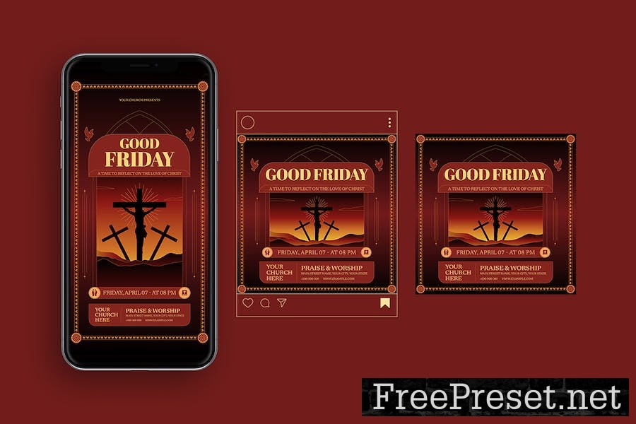 Good Friday Flyer Template Set WEFAWM8