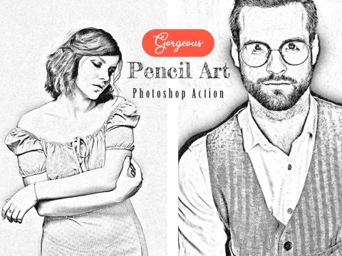 Gorgeous Pencil Art Photoshop Action 13402602