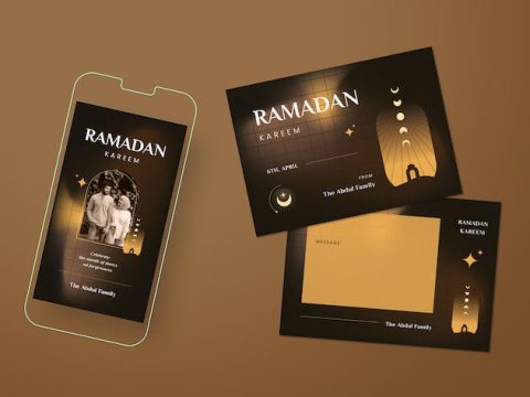 Gradient Ramadan Kareem Greeting Card XN3LCAH