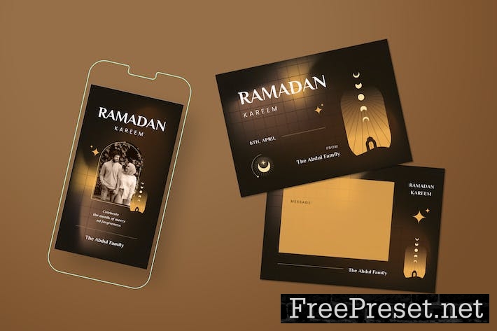 Gradient Ramadan Kareem Greeting Card XN3LCAH