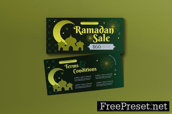 Green Gradient Ramadan Sale Voucher VE4L6NY