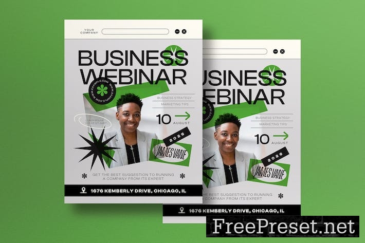 Green Grotesk Business Webinar Flyer ZPD9NRY