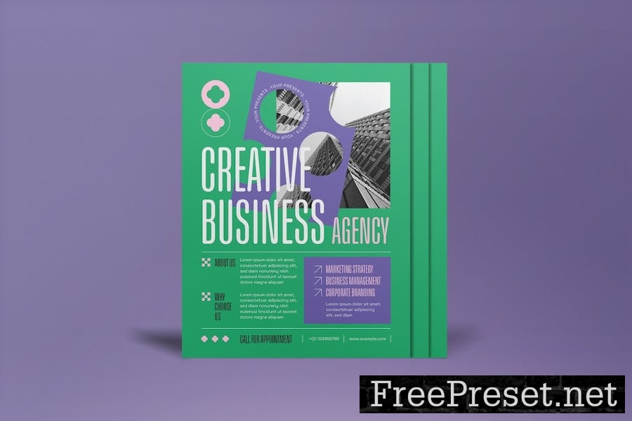 Green Minimalist Creative Business Agency Flyer YNJGX4N