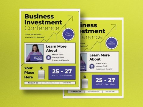 Green Modern Business Investment Conference Flyer