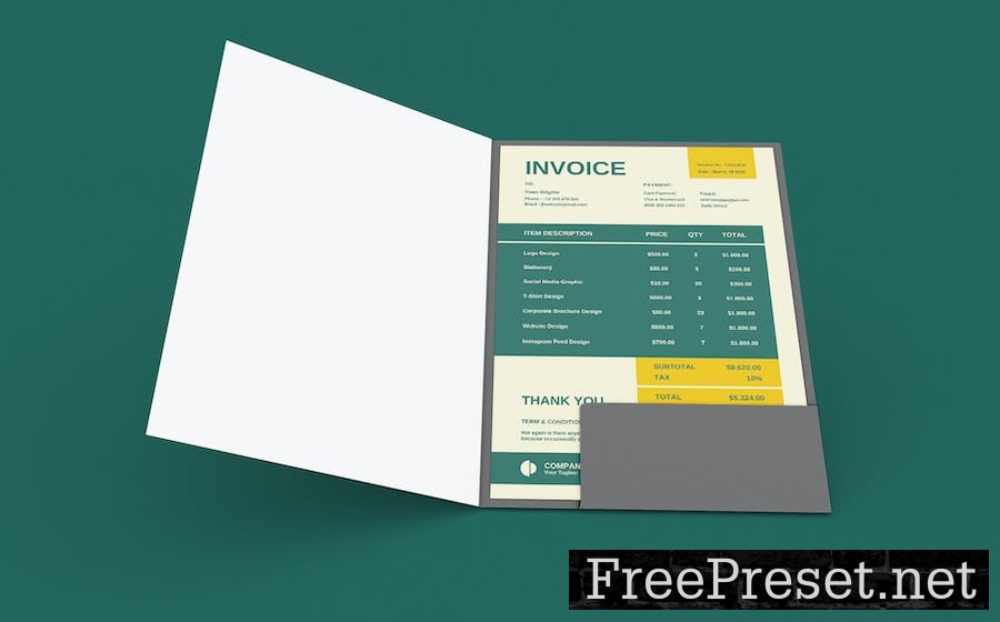 Green Simple Invoice QBVGEQD