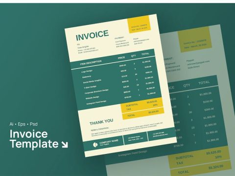 Green Simple Invoice QBVGEQD