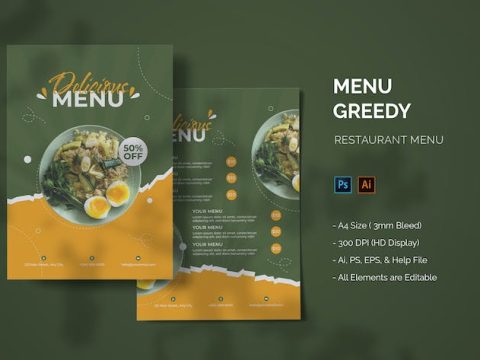 Greendy - Food Menu X93JTXZ