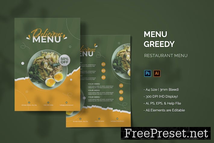 Greendy - Food Menu X93JTXZ