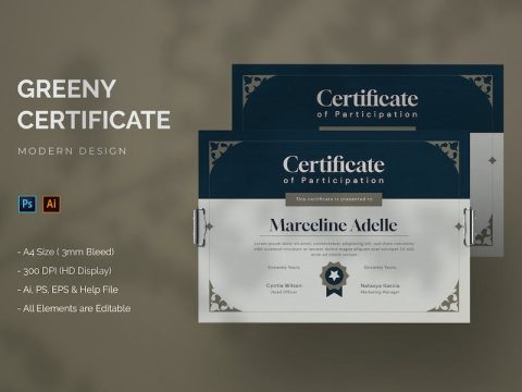 Greeny Art Deco - Certificate