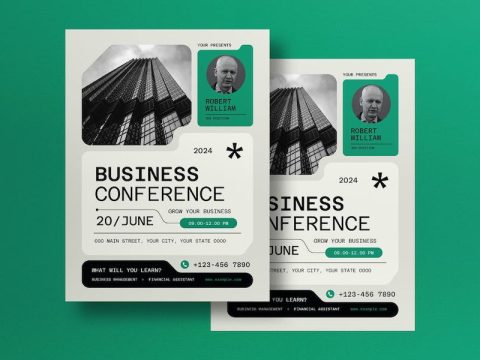 Grey Mono Business Conference Flyer