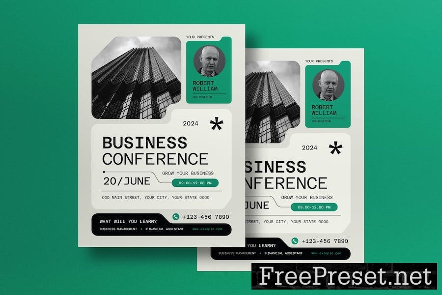 Grey Mono Business Conference Flyer