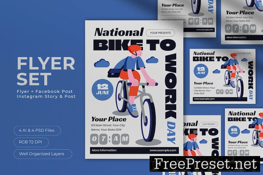 Grey National Bike to Work Flyer Set AHZFTT5