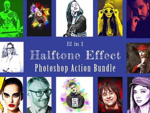 Halftone Effect PS Action Bundle 10976163