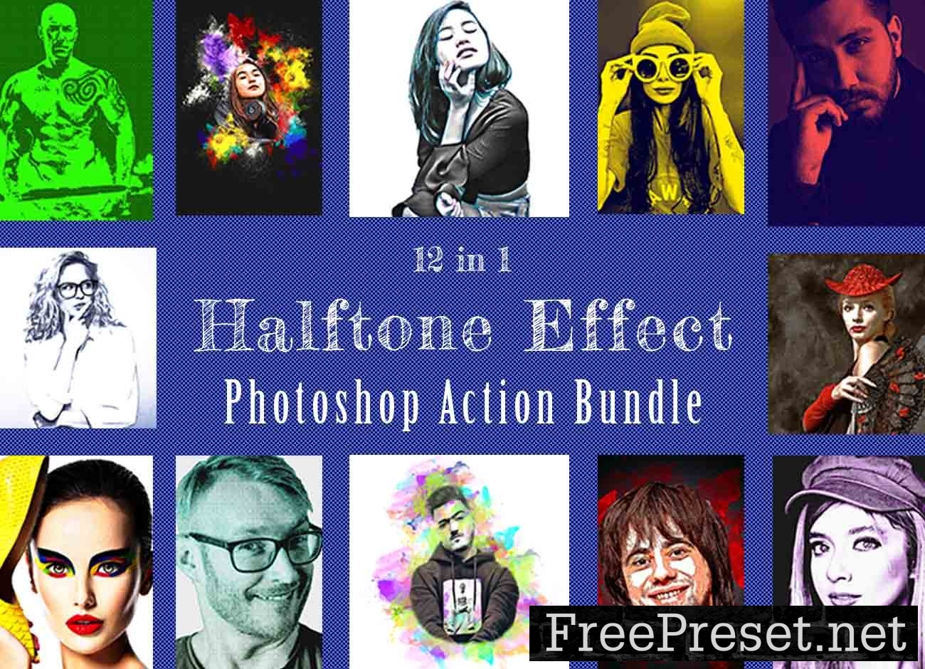 Halftone Effect PS Action Bundle 10976163