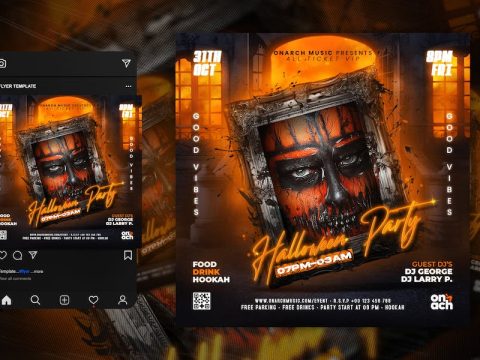 Halloween DJ Party Flyer Template KY8REHJ