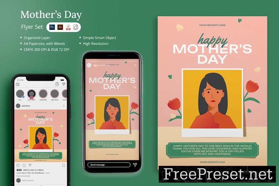 Hanama - Happy Mother's Day Flyer Set MXDE5WN