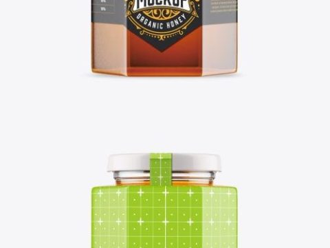 Heafonal Honey Glass Jar Mockup 470947554