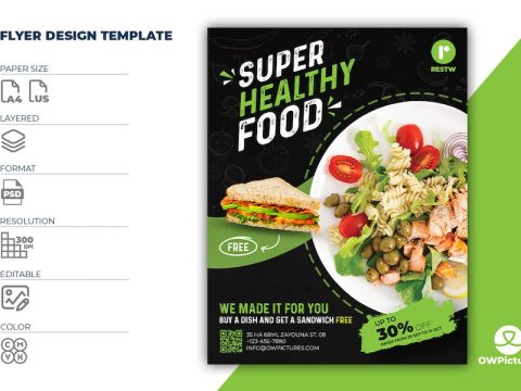 Healthy Food Flyer Template 4KSRM2A