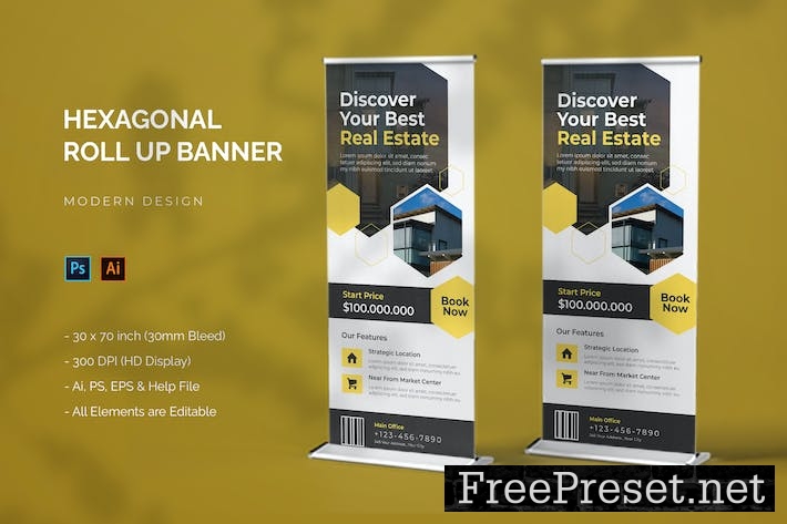 Hexagonal - Roll Up Banner