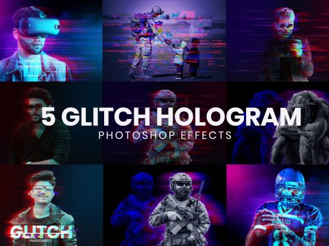 Hologram Glitch Photoshop Effects 10992829