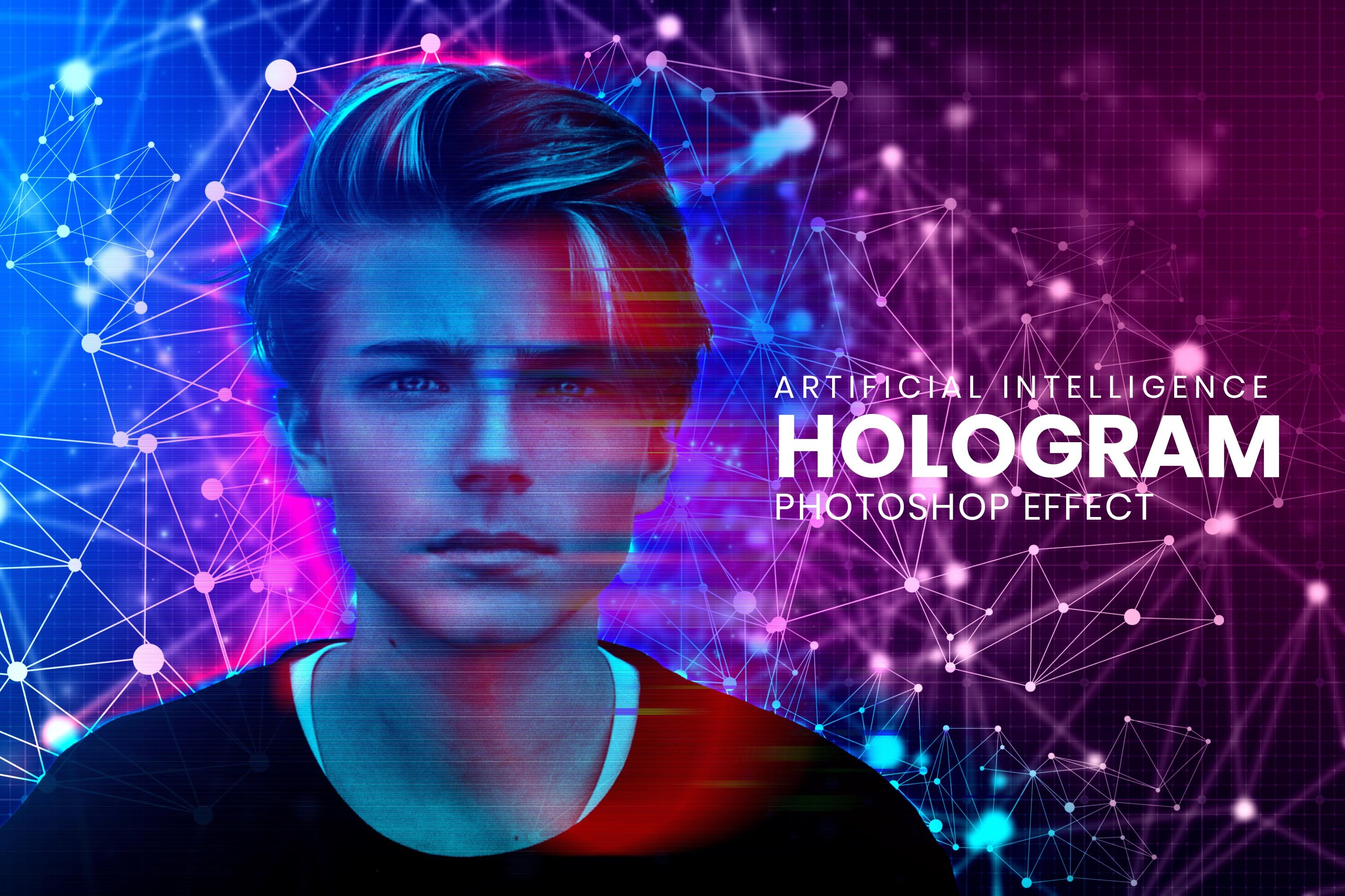 Hologram Photoshop Effect Mockup 10918835