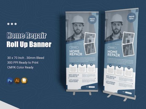 Home Repair Roll Up Banner TKXNGN7