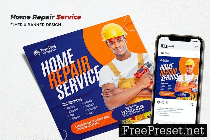 Home Repair Service Flyer R3YB723