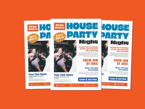 House Party Night Flyers 5YQPDWB