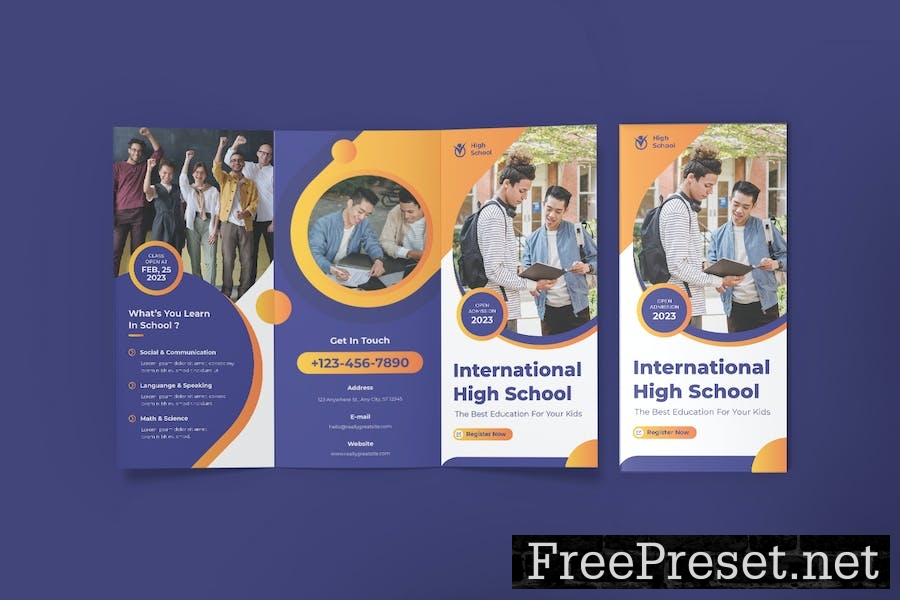 International School Trifold Brochure JX28CPN