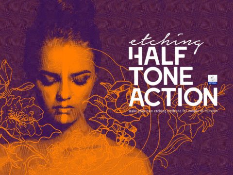 InventActions - Etching Halftone Photoshop Action