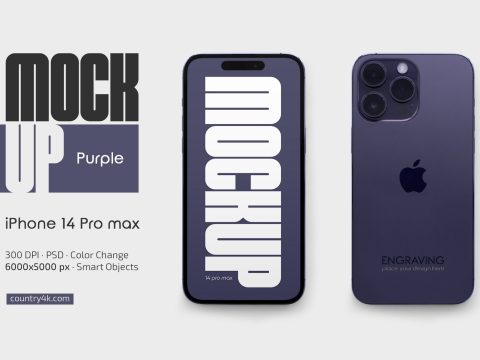 IPhone 14 Pro Max Purple Mockup 12767796