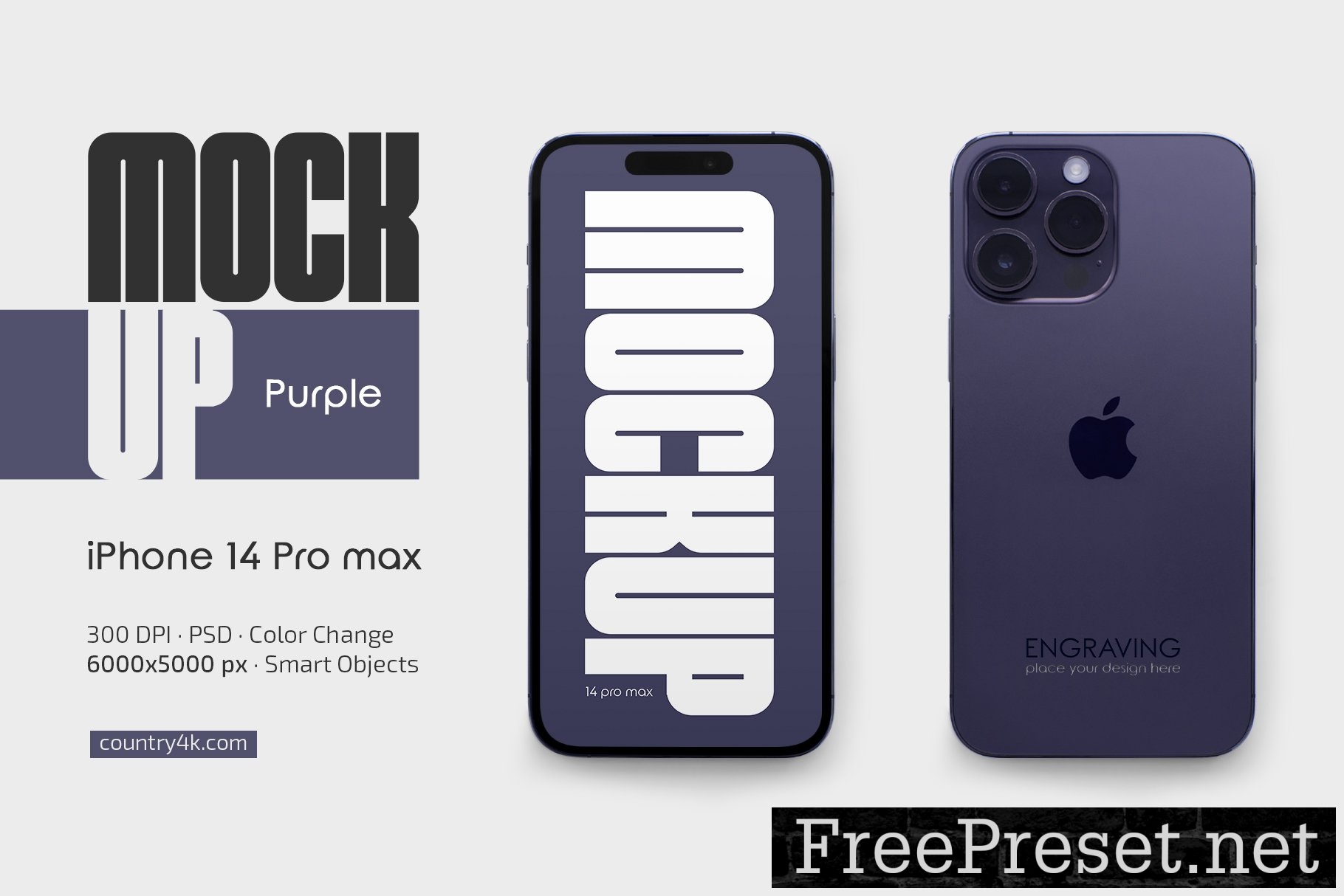 IPhone 14 Pro Max Purple Mockup 12767796