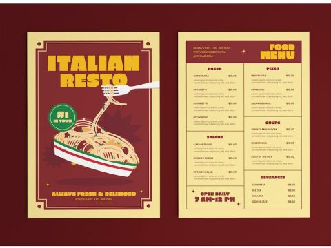 Italian Restaurant Menu