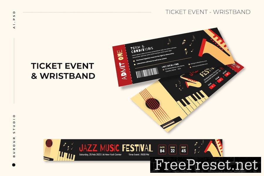 Jazz Festival - Ticket & Wristband AVNTW9W