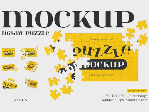 Jigsaw Puzzle Mockup Set 12746830