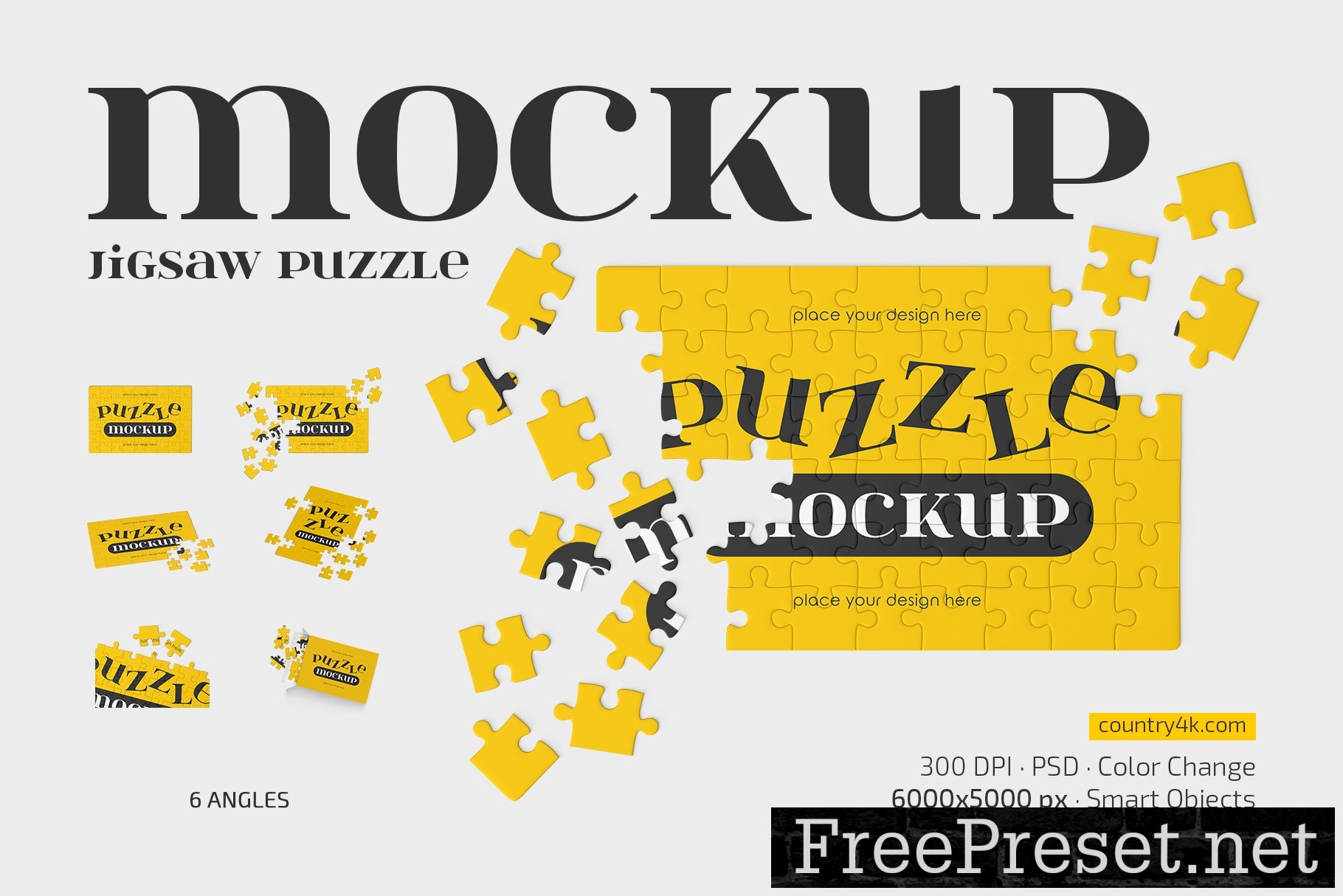 Jigsaw Puzzle Mockup Set 12746830