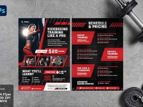 Kickboxing Class Gym Flyer ERDKGLG