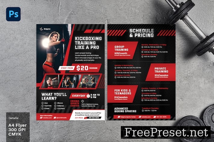 Kickboxing Class Gym Flyer ERDKGLG