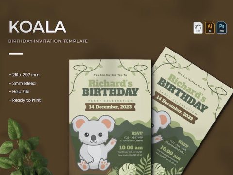 Koala - Birthday Invitation GYAL3SQ