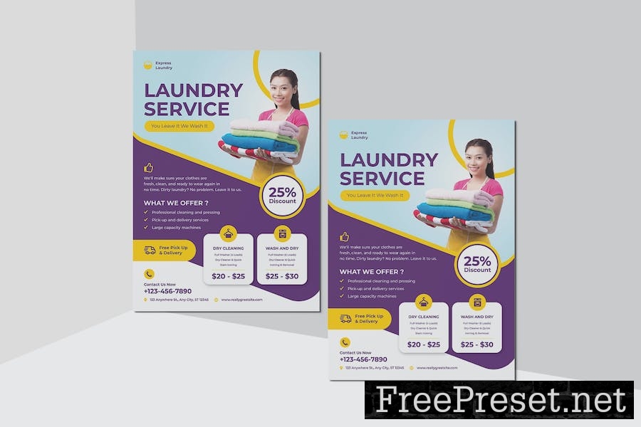 Laundry Service Flyer 3LKKWFZ