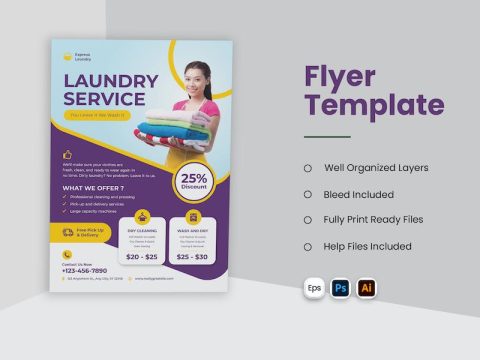 Laundry Service Flyer 3LKKWFZ