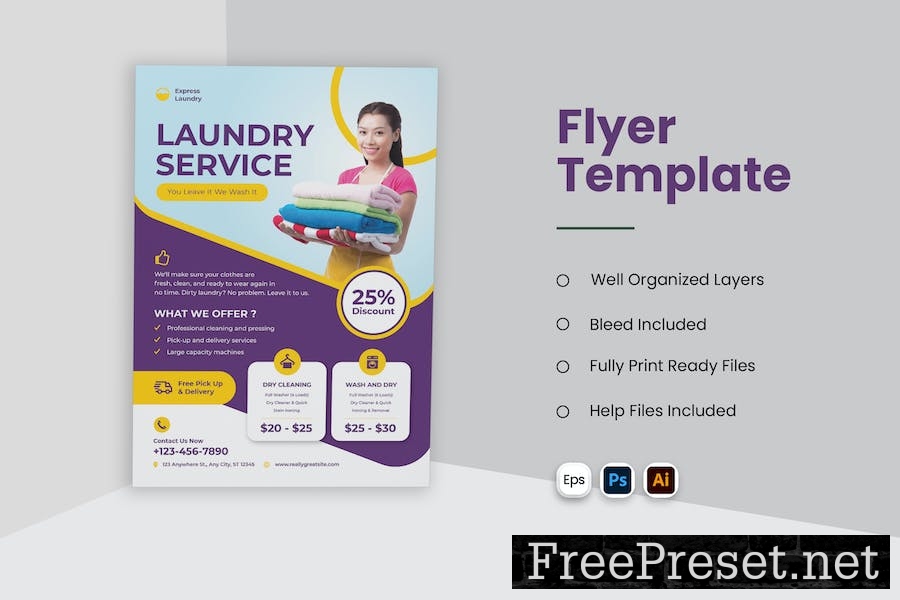 Laundry Service Flyer 3LKKWFZ