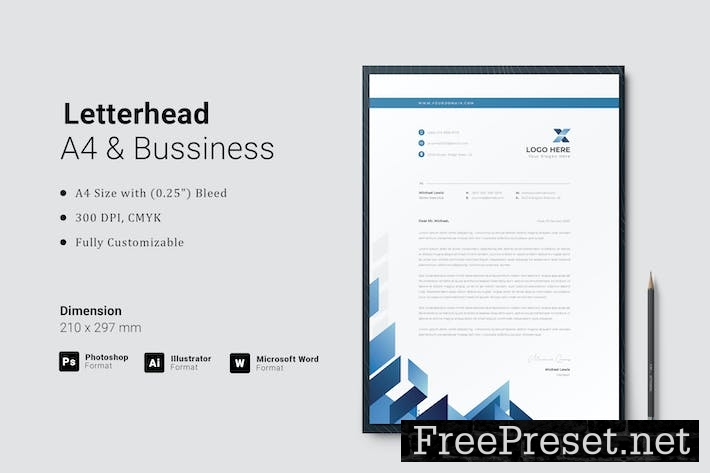 Letterhead Template 8APSFHH