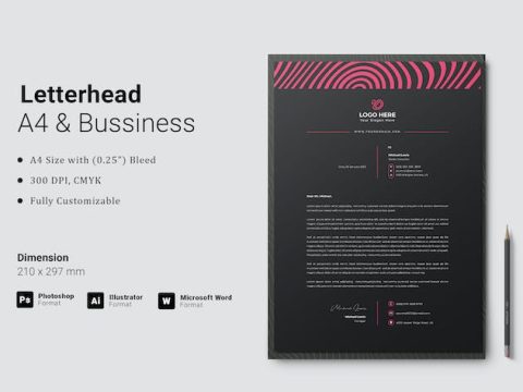 Letterhead Word Template A78X4TB