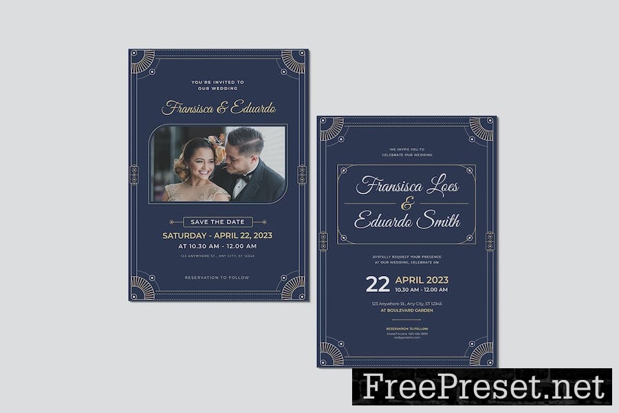 Luxury Wedding Invitation YJNU358