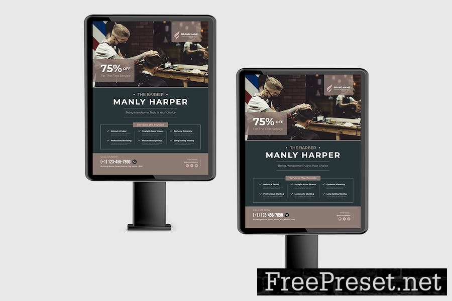 Manly Harber Barber Billboard KJM2LPT