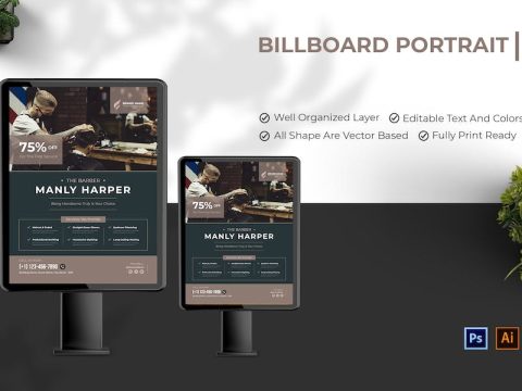 Manly Harber Barber Billboard KJM2LPT