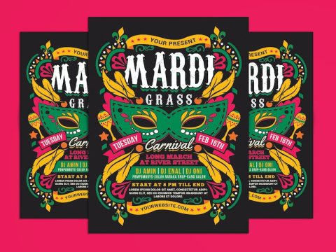 Mardi Gras Carnival Flyer YLDP54U