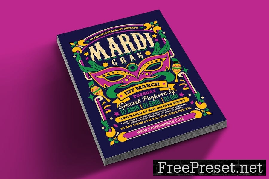 Mardi Gras Flyer QAWA4FJ