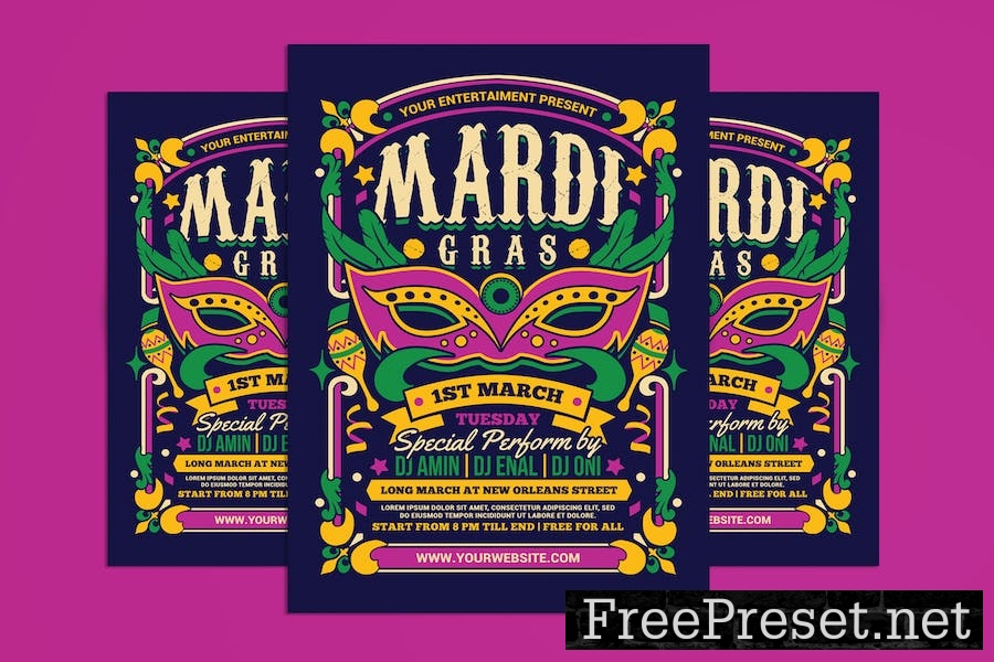 Mardi Gras Flyer QAWA4FJ